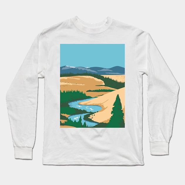 Kobuk Valley National Park in Arctic region of northwestern Alaska United States WPA Poster Art Color Long Sleeve T-Shirt by patrimonio